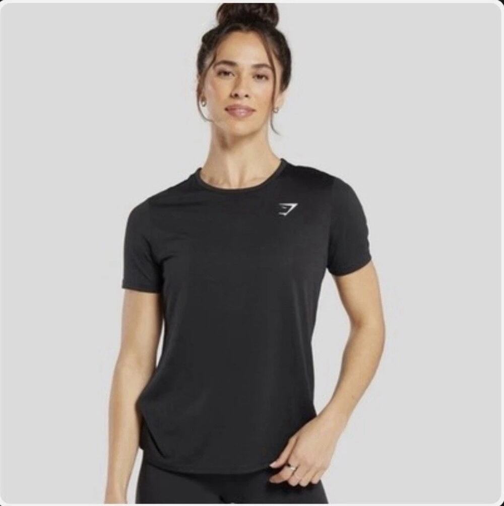 Gymshark Womens Training T-Shirt Black Short Sleeve Activewear Top Size M